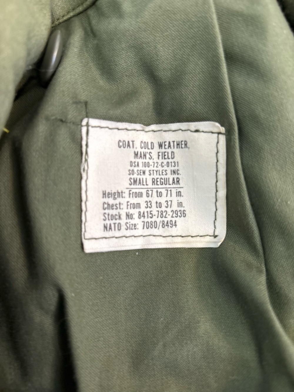 Vintage US Army M65 COLD WEATHER FIELD COAT - Picture 4 of 10